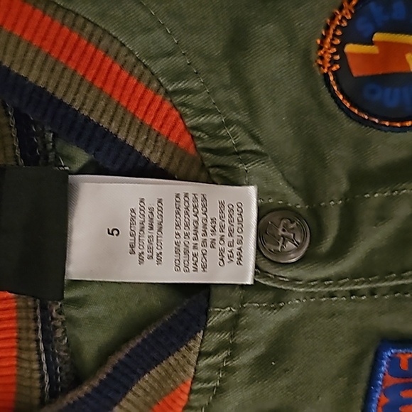 Boy aviator style jacket with patchwork size 5 - Picture 3 of 6